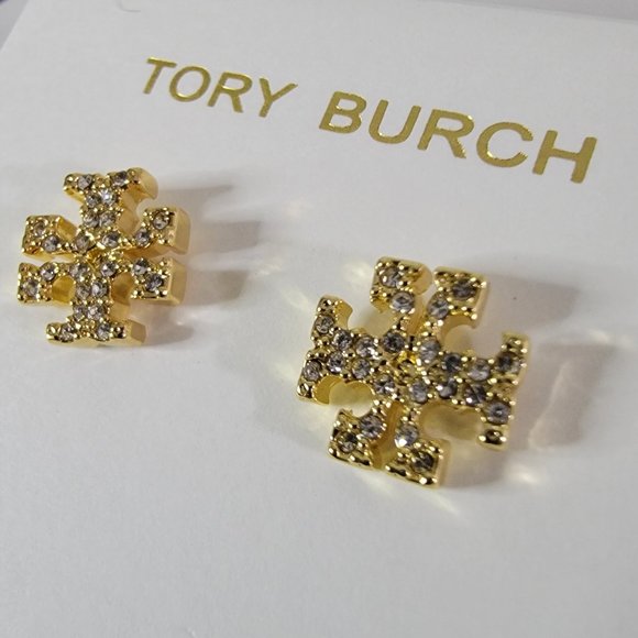 Tory Burch Jewelry - Tory Burch  Kira Pav'e Stud Earrings Gold